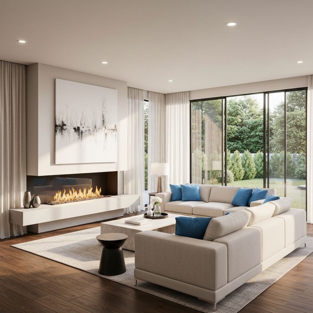 AI-generated professional living room design concept